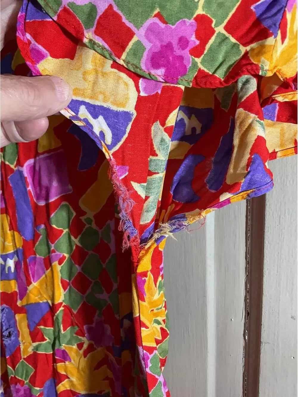 Vintage Lanz Originals Colorful Floral Button-Front Midi Dress Sz. 16